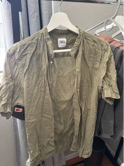Green Zara button down shirt