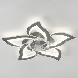Low-Profile Flush Mount Ceiling Fan with Lights, Modern Dimmable Ceiling Fan Light APP & Remote Control, Reversible Motor, 7 Blades Fan Lights for Kit