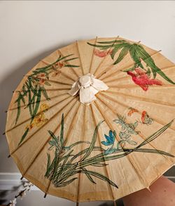 Decorative Paper Parasol with Floral Design