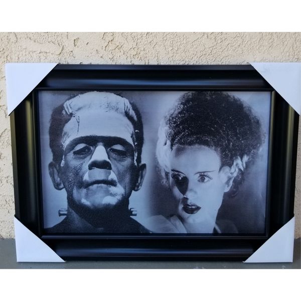 Frankenstein and The Bride Wall Decor 21.5x15.5 inches for Sale in