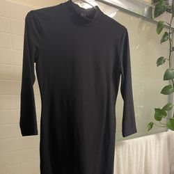 Long Black Turtle Neck Dress 