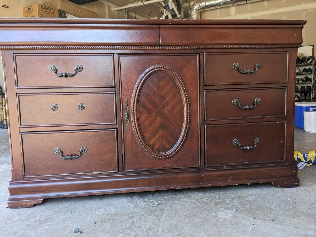 Large Dresser With Mirror, Nightstand