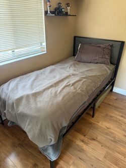Twin size bed frame & matress