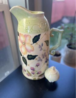 Vintage Hand painted Carafe by Tracy Porter in the “Evelyn” Pattern