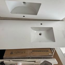 54” Composite Counter Top With Sink. Right Offset