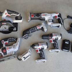 Porter Cable Power Tools 7 PC. Set 20v ~ LIKE NEW ~ WITH CANVAS BAG