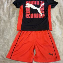 Kids Puma Outfit 2pc Size 4T Red And Black