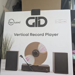 GLD Vertical Record Player In Black W/ Accessories 