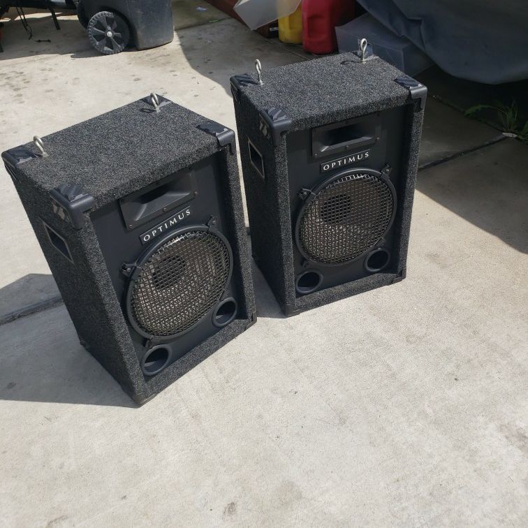 Optimus PA DJ BAND 12" Speakers Set Of 2 ...200 Price Drop 120 FIRM  NO LESS  See Pictures Specs Details 
