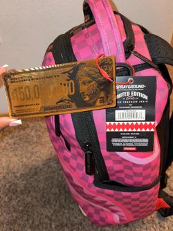 Limited Edition Sprayground Split Sip Pink Check Backpack