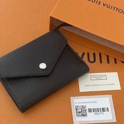 LV Victorine Epi Noir Leather Trifold Wallet