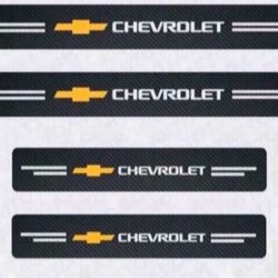 4x Chevrolet Car Door Plate Sill Scuff Anti Scratch 3D Decal Sticker Protectorate 