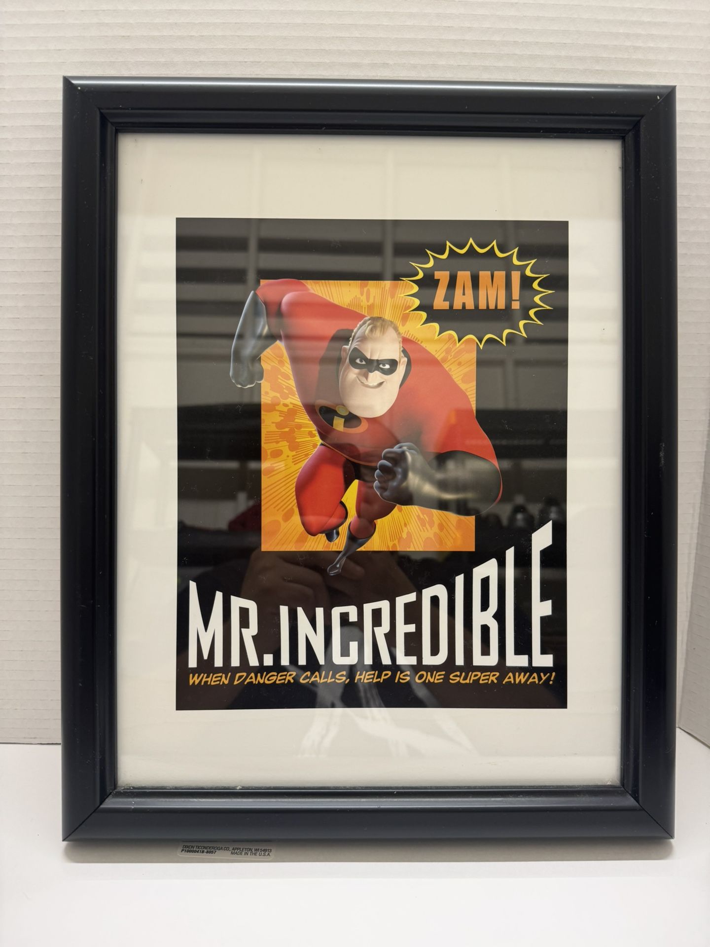 Disney Mr Incredible 14x11 When Danger Call Help Is One Super Away Framed Poster