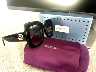 New Gucci GG0083s Oversized Square Women Black Sunglasses