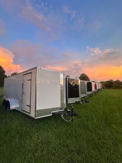 🦅Quality Cargo Trailer Brand 🆕 7x16 Ta Tandem Axle PLYCORE 0.080 🔥