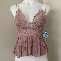 (NWT) Free People Adela Cami Tank Top in Mauve, XS