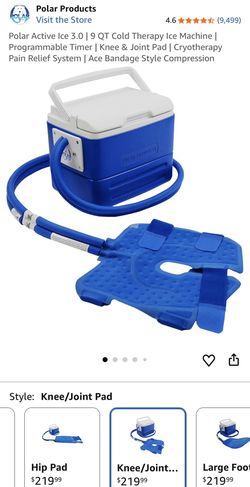 Polar Active Ice 3.0 | 9 QT Cold Therapy Ice Machine | Programmable Timer | Knee & Joint Pad | Cryotherapy Pain Relief System | Ace Bandage Style Comp