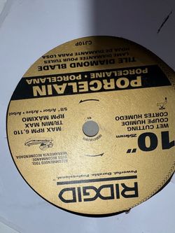 RIDGID 10" Porcelain Tile Diamond Blade