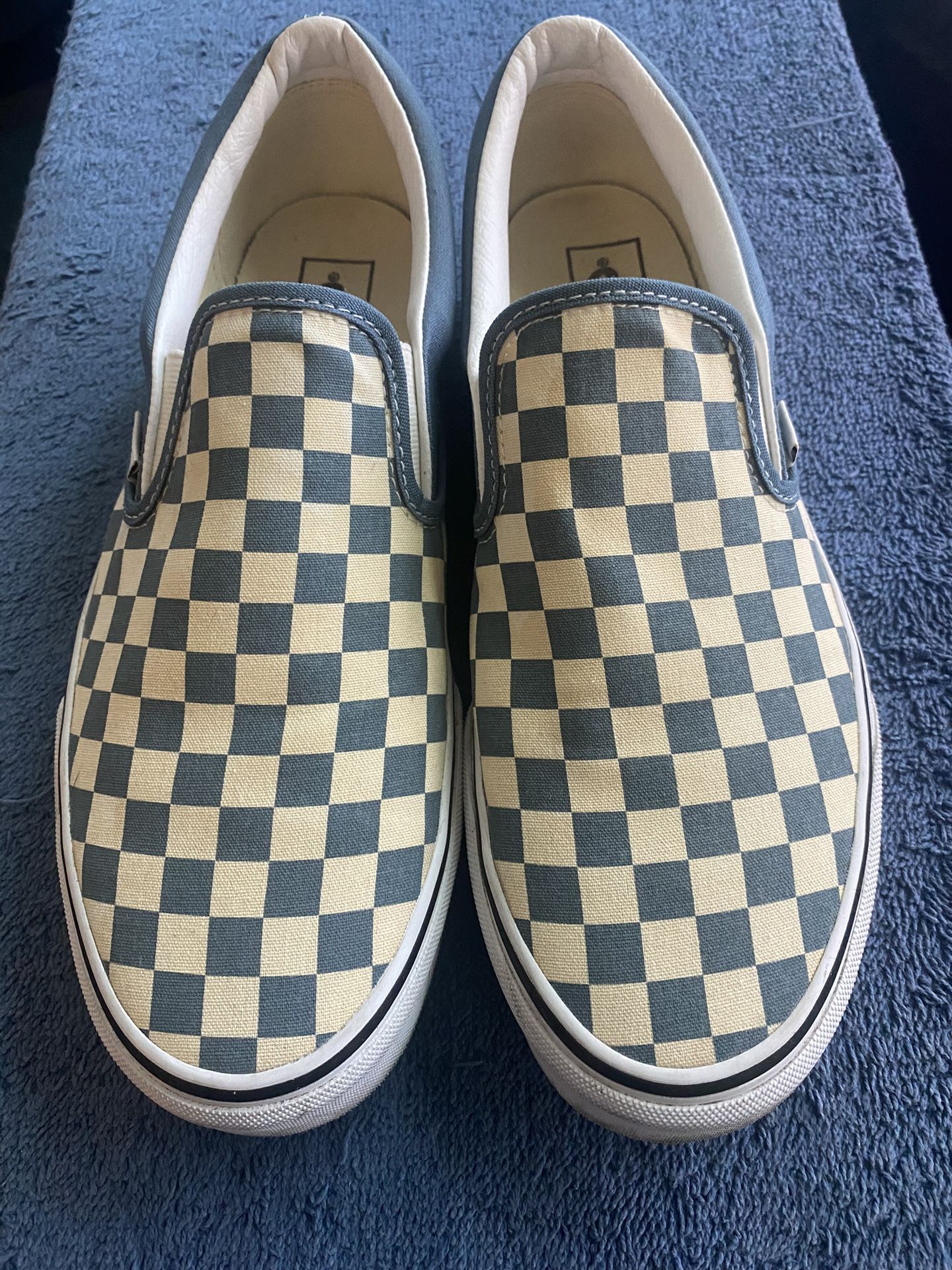 Men’s Light Blue Checkered Vans 10.5