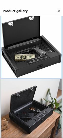 Gun Safe, Quick Access Gun Safe for Handgun, Pistol Safe with Biometric Fingerprint or Quick Electronic Keypad