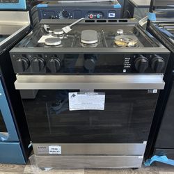 Price Reduced - Now Only $899 Samsung Slide In Gas Range, One Year Warranty, Delivery Available 