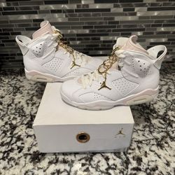Jordan 6 Gold Hoops 8w/6.5y