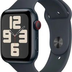 Apple - Watch SE 2nd Generation (GPS+Cellular) 44mm Aluminum Case with Midnight Sport Band - M/L - Midnight - (2024)