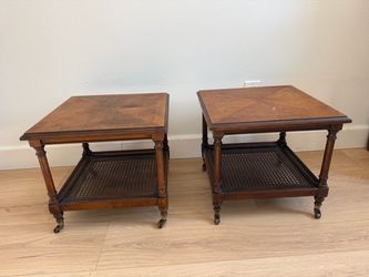 Vintage antique side tables, sold as a pair.