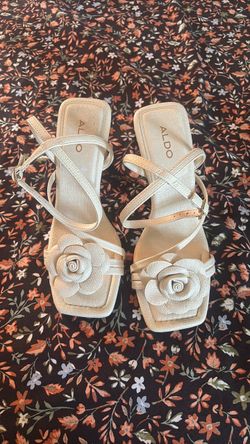 Aldo  Strappy Sandals with Rose Detail