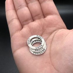 925 Sterling Silver Ring Shaped Pendant Set