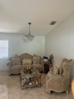 3-Piece Elegant Living Room Set – Couch, Chair & Coffee Table