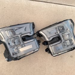 15 to 17 F150 Smoke LED DRL Projector Headlights 