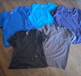 5 Multi colors Solid Nursing Scrubs XL