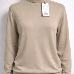 ZARA Turtleneck Sweater Beige Knit S/M Unisex New Tags