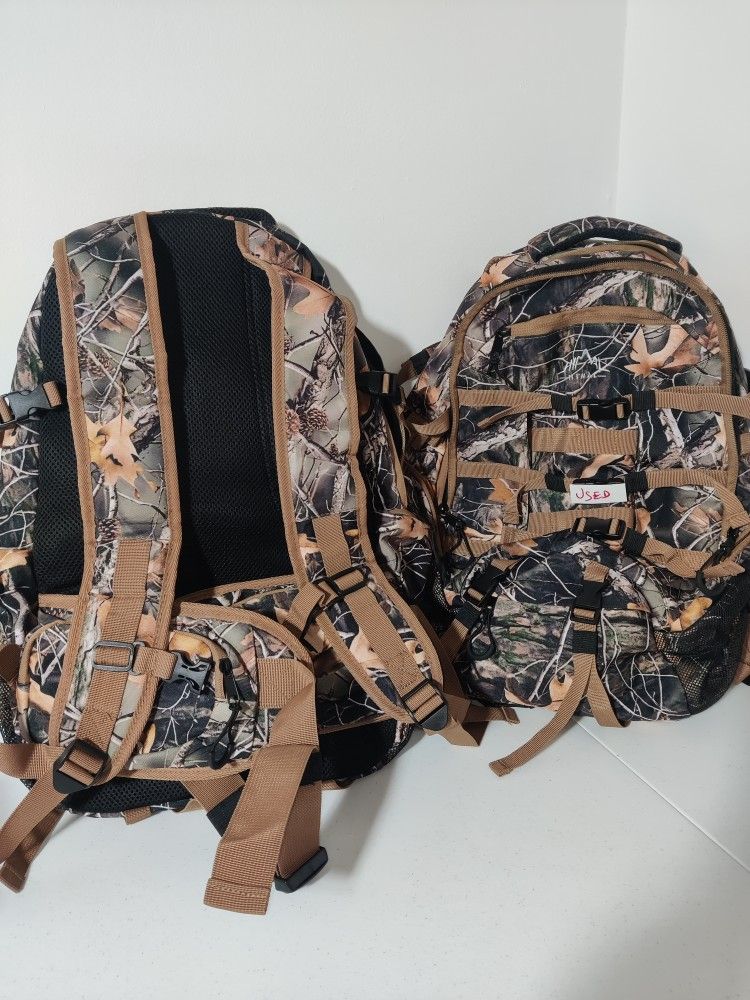 2 X Hunting Back Packs Camo Hunt Gear Camouflage Backpacks