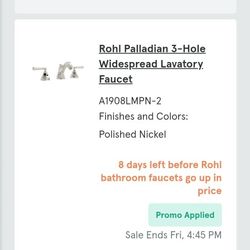 Palladian High Neck Widespread Bathroom Faucet - Polished Nickel