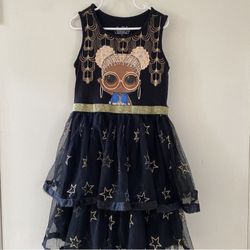 Lol Surprise Dolls Stylish Black & Gold Dress - Size 7/8 - Gently Used - Great Condition