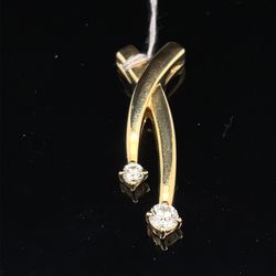 14KT Yellow Gold Diamond Pendant 3.2g 116443/13