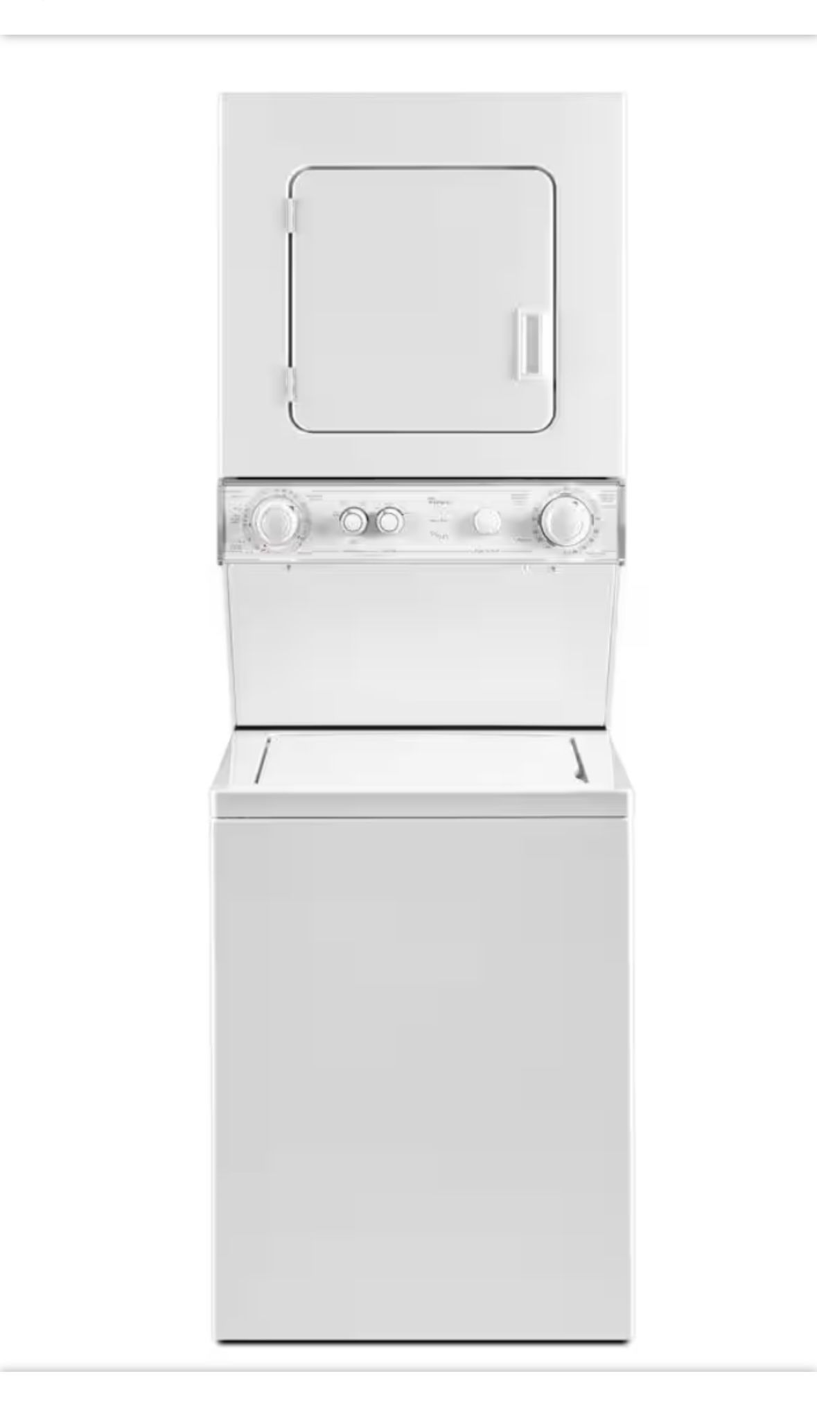 Whirlpool White Thin Twin Laundry Center with 1.5 cu. ft. Washer and 3.4 cu. ft. Electric Vented Dryer