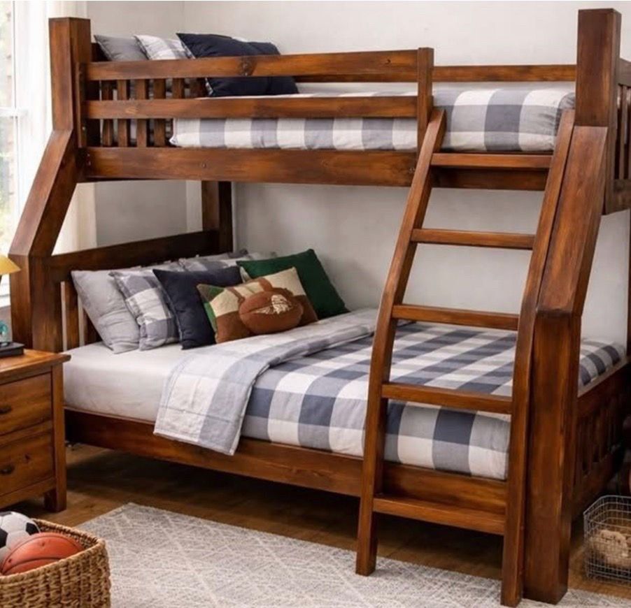Twin/Full Walnut Bunk Bed