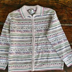 Ladies Zip Up Sweater L