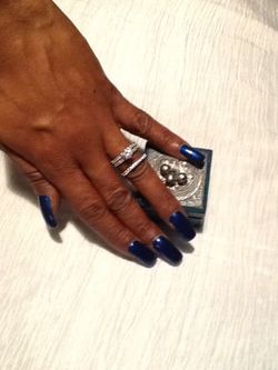 Sterling silver engagement ring set...size8