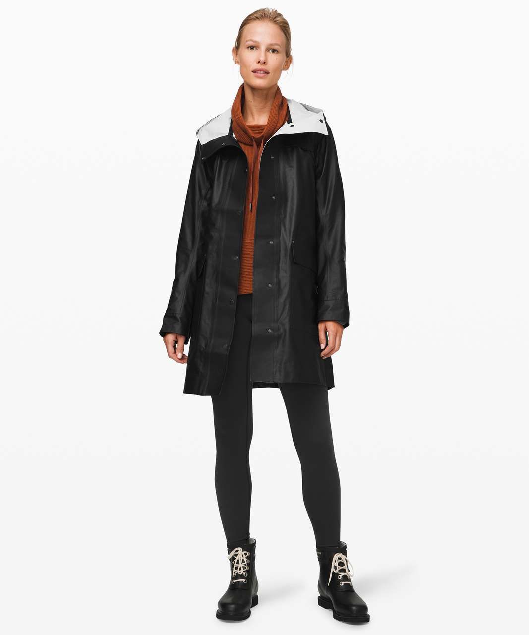 Lululemon Into the Drizzle Jacket in Black / Holistic White Size 8