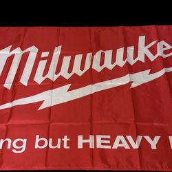Milwaukee Nothing But Heavy Duty Red Flag/Banner 3X5ft