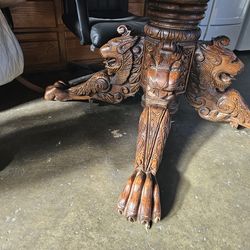 HEAVY! Solid oak table for sale.  Beautiful design.