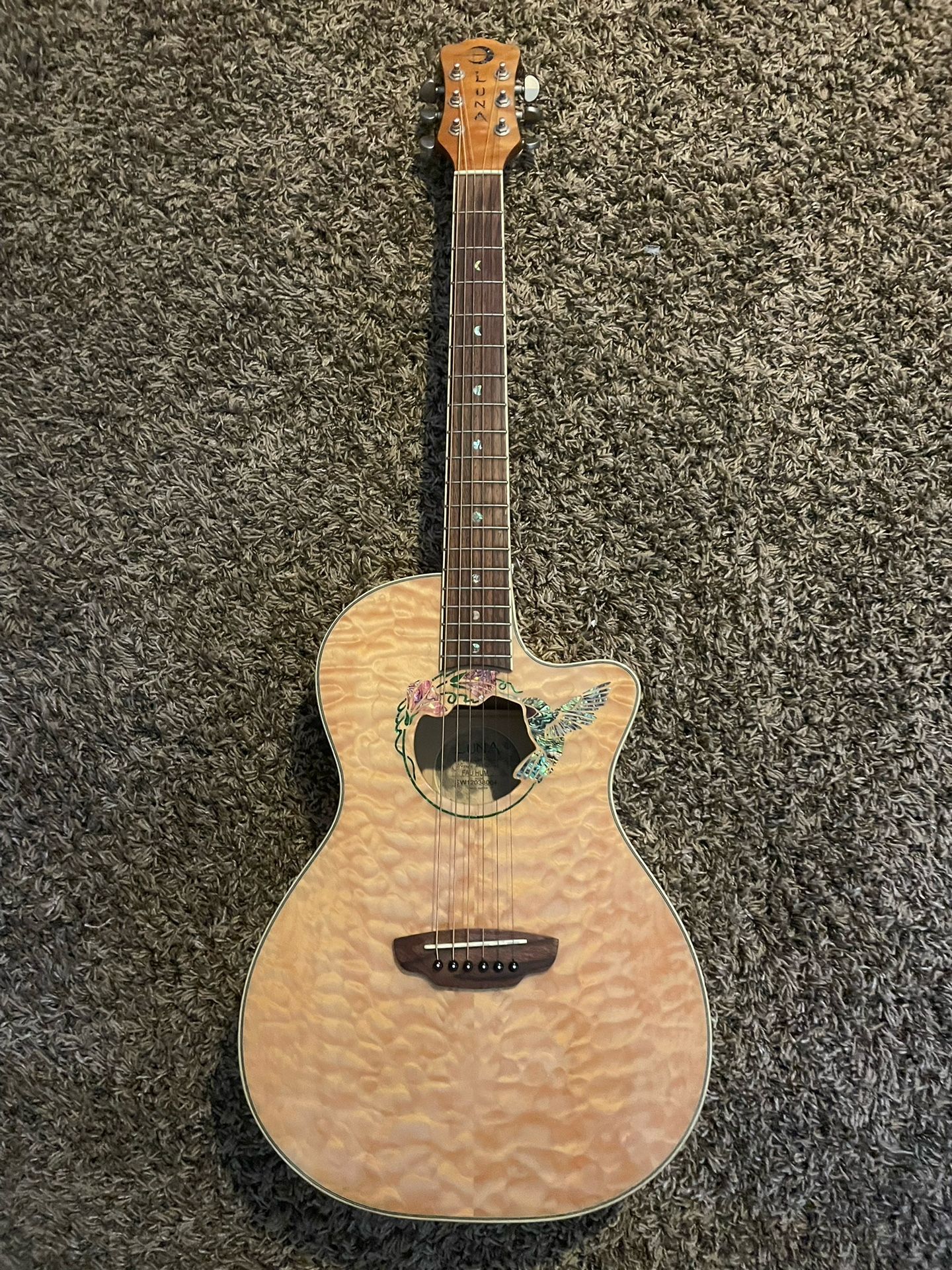 Luna Fauna Hummingbird  Maple Acoustic/Electric Guitar