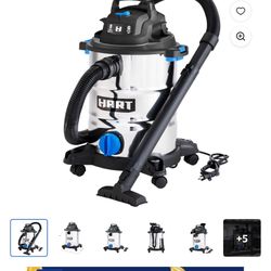 HART 8 Gallon 6 Peak HP Stainless Steel Wet/Dry Vacuum