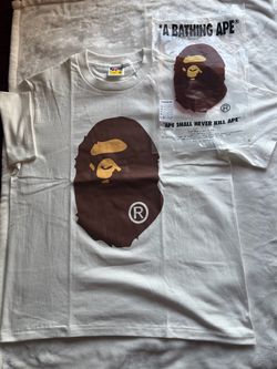 White bape logo tee front n back s-xl