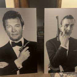 Roger Moore and Sean Connery James Bond
