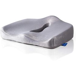 Comfty Orthopedic Memory Foam Seat Cushion Relieves Back Pain, Spine Alignment and Sciatica Relief, Grey